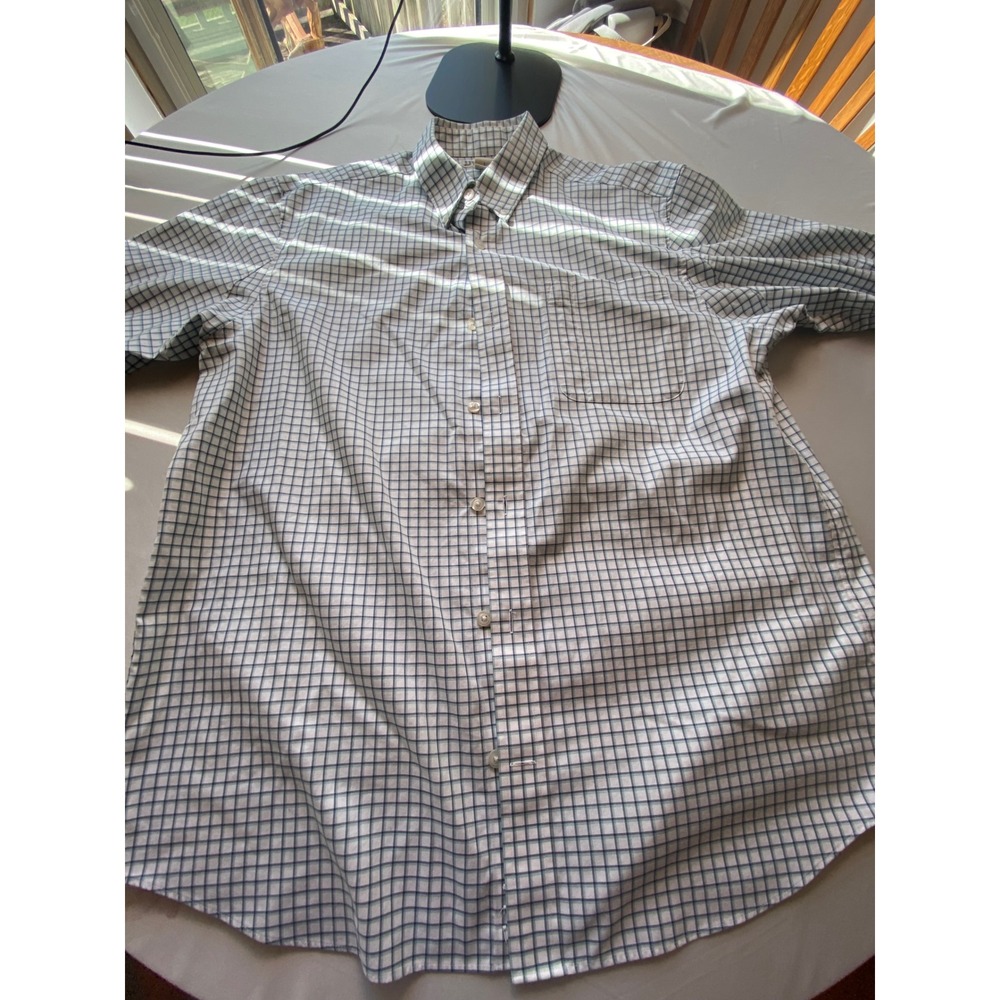 Duluth Trading Co Mens Short Sleeve Plaid Button Down Shirt 100% Cotton 32109